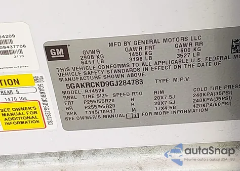 2016 Buick Enclave Premium из США, поврежденный, VIN 5GAKRCKD9GJ284783